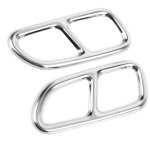 Garniture d'embout d'chappement quad en acier inoxydable, remplacement brillant pour mercedesbenz cla ...