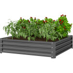 Gartenbeet. pac � plantes mit stahlgeh�use. hellgris. 120 x 120 x 30 cm