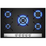 Gasland plaque de cuisson � gaz naturel / butane / propane encastr�e, surface en verre tremp� & grilles ...