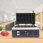 Gaufrier avec manche 1500 w - en acier inoxydable - professionnel - sur manche - appareil � hot dog - ...