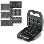 Gaufrier multifonction, croque monsieur multifonction 6 en 1 grande puissance de 800w, noir