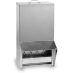 Gaun - mangeoire � tr�mie volailles m�tal avec protection anti - pluie bordeaux 40l