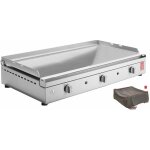 Gaz - chef 80 lisse + housse planet � gaz - 3 br�leurs - inox 304 alimentaire - plancha planet