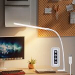 Lampe de bureau led pince - blanche lampe de jour lampe de bureau avec 3 tempratures de couleur et 5 ...