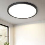 Lampe de plafond led lampe de plafond plate - 18cm lampe de salle de bain 15w noire clairage de plafond ...