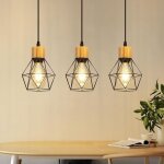 Gbly pendelleuchte table � manger lampe suspension vintage retro 3 flammes e27 m�tal cage de fer abat ...
