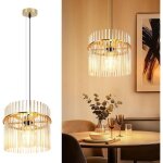 Gbly pendule lumineuse 1 flamme pour table  manger lampe verre e27 or retro  30 cm pour salle  manger ...