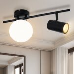 Plafonnier 2 flammig noir : lampe de plafond moderne avec gu10 pivotant spots encastrés 40cm métal lampe ... Plafonnier 2 flammig noir : lampe de plafond moderne avec gu10 pivotant spots encastrés 40cm métal lampe ...