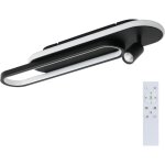Plafonnier led : 46w noir lampe de cuisine dimmable avec 1 spot de plafond & tlcommande design moderne ...