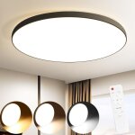 Plafonnier led dimmable, ultra plat 28mm, platine led 30w int�gr�e, moderne plafonnier led avec t�l�commande, ...