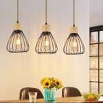 Plafonnier suspendu vintage suspension de table  manger - noire salle  manger 3flammes suspension en ...