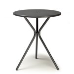 Gbshop - table de jardin, table ronde extrieur leo gris en metal, scab design