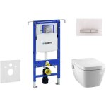 Geberit duofix - b�ti - support pour wc suspendu avec plaque de d�clenchement sigma50, blanc alpin + ...