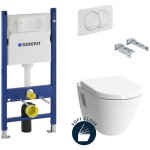 Pack wc suspendu geberit duofix - cuvette vitra s50 avec bride - abattant soft close - plaque blanche ...