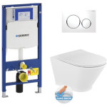 Pack wc bati - support geberit avec cuvette roca the gap fixations invisibles + abattant + plaque blanc ...