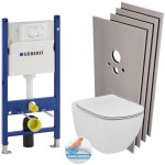 Pack wc bati support geberit cuvette ideal standard tesi aquablade + plaque blanche + set habillage (tesigeb3 ...