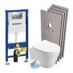 Geberit - pack wc bati - support + cuvette swiss aqua technologies sans bride + set d'habillage + plaque ...