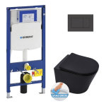 Pack wc bati - support geberit + wc swiss aqua technologies infinitio sans bride + abattant softclose ...
