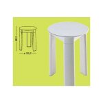 Gedy tabouret trio blanc 33x40h sige de douche accessoire de salle de bain - salon