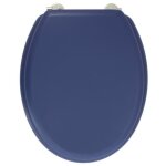 Gelco - design abattant wc dolce - charnieres inox - bois moule - bleu marine