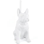 Pot  balai brosse wc chien ceramique blanc