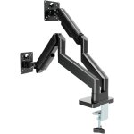 Gembird ma - da2 - 06 bras de moniteur double rglable pour bureau 17  - 32 , noir