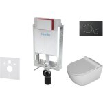 Genesis - ensemble b�ti - support, cuvette gaia, abattant wc softclose et plaque gemini ii, noir mat ...