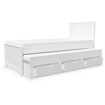 Mobilier deco - geome - lit gigogne avec rangement en bois blanc 90 x 190 cm Mobilier deco - geome - lit gigogne avec rangement en bois blanc 90 x 190 cm