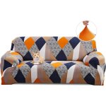 G�om�trie orange housse de canap� extensible 3 place couverture canap� avec accoudoirs moderne couvre ...