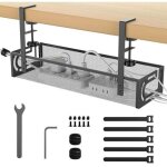 Gestion des c�bles bureau sans per�age, goulotte de c�bles sous le bureau, support de c�bles � pince, ...