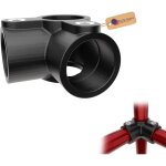 Gezu impex raccord d'angle traversant � 3 voies �27mm galvanis� � chaud rev�tement en poudre noir collier ...