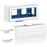 Boîtier adaptateur blanc pour appareillage triple 45 x 45 compatible avec pour plinthe électrique 4d, ... Boîtier adaptateur blanc pour appareillage triple 45 x 45 compatible avec pour plinthe électrique 4d, ...