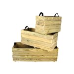 Ghio rectangulaires jardinire en bois de diffrentes tailles hortalia 60 x 30 cm 40 cm 50 litres