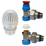 Kit vanne et coude de r�glage giacomini pour radiateur 1 / 2 x 16 carr� r470ax003