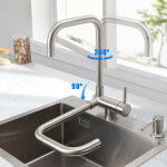 Cecipa - gile robinet cuisine rabattable avec 2 jets modes, mitigeur cuisine en acier inox 304 pliable ...