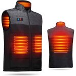 Gilet chauffant �lectrique avec double interrupteur, r�glable, 4 radiateurs, chargement usb, ultra l�ger, ...