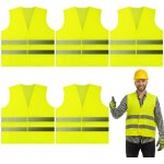 Gilet de scurit jaune haute visibilit 5pcs - veste rflchissante certifie pour conducteurs, travailleurs ...