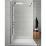 Colonne de douche hydromassage avec quatre fonctions en acier inox brossé Colonne de douche hydromassage avec quatre fonctions en acier inox brossé