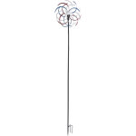 Girouette solaire �olienne m�tallique avec led pour jardin et pelouse - d�coration ext�rieure