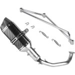Collecteur de système d'échappement complet + silencieux à enfiler en fibre de carbone pour gy6 125 Collecteur de système d'échappement complet + silencieux à enfiler en fibre de carbone pour gy6 125