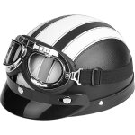 Demi - casque et visière uv en cuir synthétique pour scooter de moto universel blanc Demi - casque et visière uv en cuir synthétique pour scooter de moto universel blanc