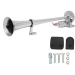 Klaxon de trompette lectrique 1 tube pour train voiture bateau en alliage de zinc chrom 135db 450mm ...