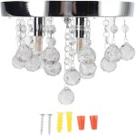 Gistuch - lustre en cristal au look exquis, installation facile, plafonnier en cristal pour salon et ...