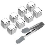 Gla�ons en acier inoxydable r�utilisables whisky chilling rocks ensemble de 8 gla�ons en m�tal avec pinces ...