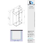 Glaszentrum hagen - 100x80x195cm cabine de douche ares - sans bac de douche