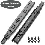Glissi�re de tiroir, capacit� de charge jusqu'� 45 kg, avec roulement � billes 550 mm extension, 10 paire ...
