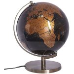 Globe terrestre lumineux led noir et cuivr� 32 cm de hauteur accessoire d�co pour bureau ou biblioth�que ...