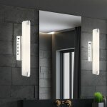 Applique murale led avec interrupteur, applique pour miroir, luminaire chrom� pour cage d'escalier, verre ...