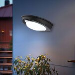 Applique murale solaire d'extrieur avec capteur led ip54, dtecteur de mouvement, noir
