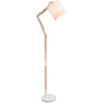 Globo - lampadaire bois spot textile support lampe hauteur r�glable �clairage salon 21510s